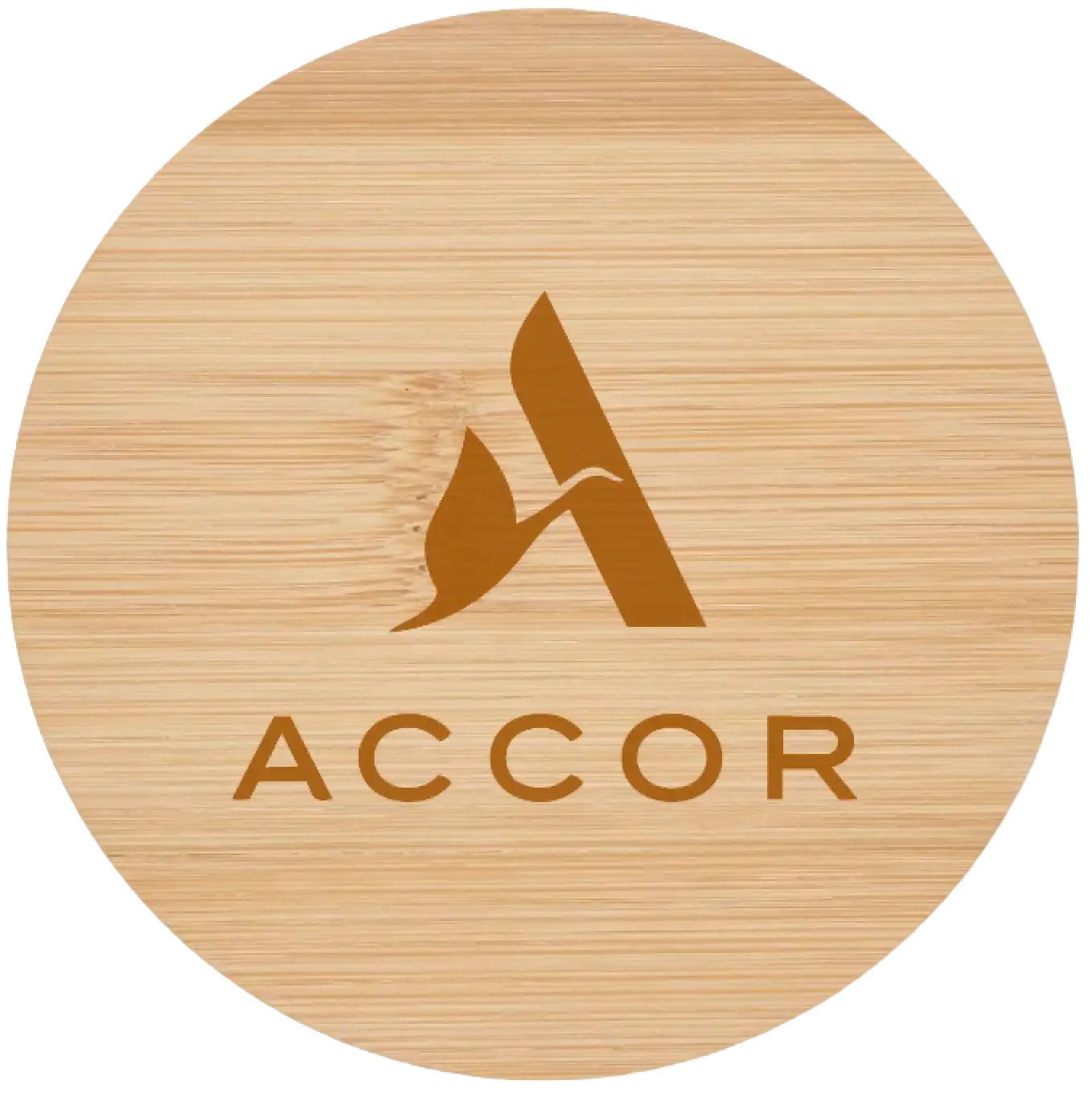 Natural bamboo branded coaster