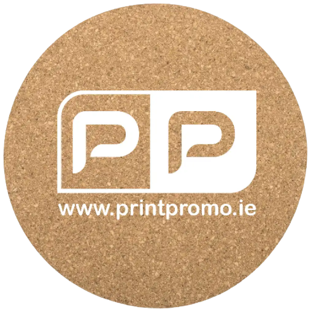 Natural cork branded coaster
